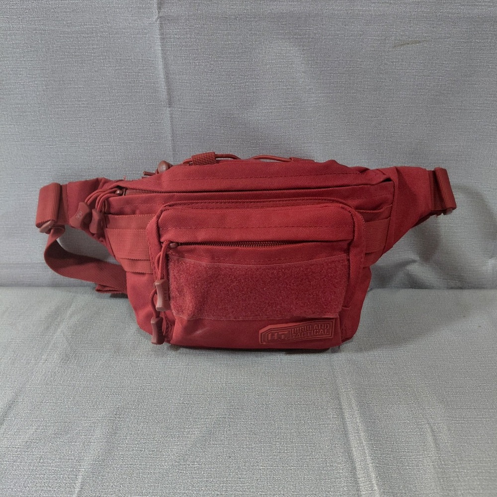 Highland Tactical MOLLE Pack Belt Bag Red Utility Web Adjustable Crossbody